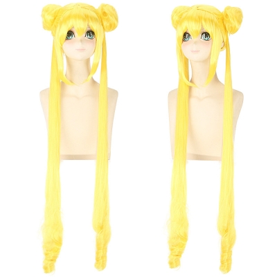 COS wig beauty girl warr Sailor Moon Moon Moon Battle Water Ice Moon Lemon Yellow