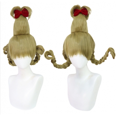 Green-haired monster Grinch Cindy cosplay wig Sky-high ponytail fake hair cos wig