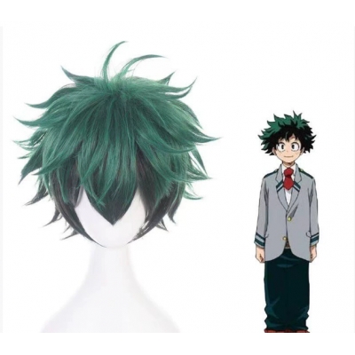 My Hero Academia Midoriya Izuku cos wig black green gradient curly style anti-curling cosplay anime