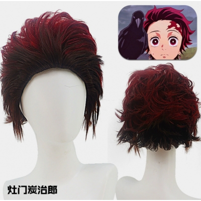 Demon Slayer cosplay wig Kamado Tanjiro anime wig