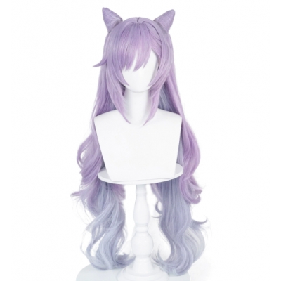 Original God Thundering Rain Keqing cosplay wig T color gradient big curls