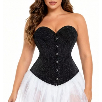 Sparkling bust-lifting and shaping wedding dress corset women's waist-cinching bodysuit red fishtail corset