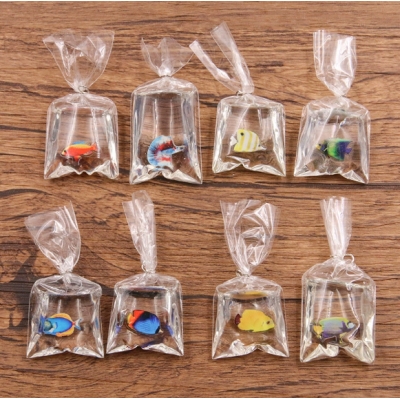 1pcs 8 colors 24*53MM DIY transparent resin simulation goldfish clownfish pocket pendant jewelry accessories