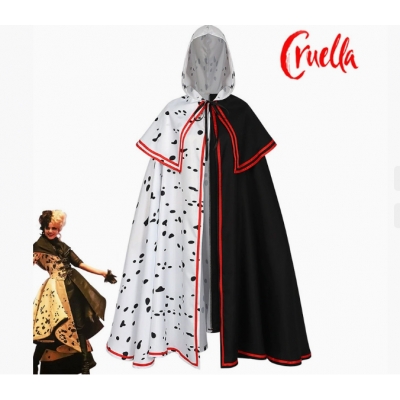 Halloween 101 Dalmatians cosplay black and white witch Cruella Deville spot same stage performance costume