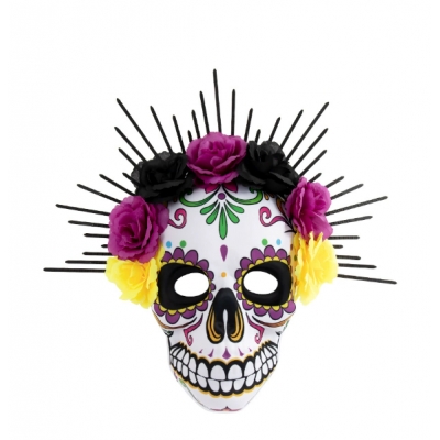 Mexican Day of the Dead flower tie mask EVA skull mask party masquerade dress up festival props