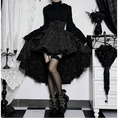 New autumn sexy patchwork hip skirt Temperament slim high waist tie waist tail skirt for women