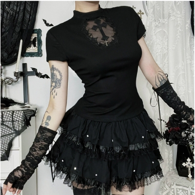 Dark Gothic style starry puffy skirt pants 2025 new fashion versatile personality hot girl skirt short women