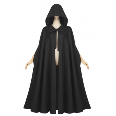 2025 new medieval cloak Halloween hooded robe monk robe solid color cloak wizard two-dimensional
