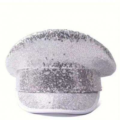 Navy hat women 2025 new black sequin party hat men spring sun hat fisherman hat