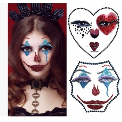Halloween 3D Face Gem Makeup Sticker Crystal Decal Shiny Acrylic Diamond Sticker