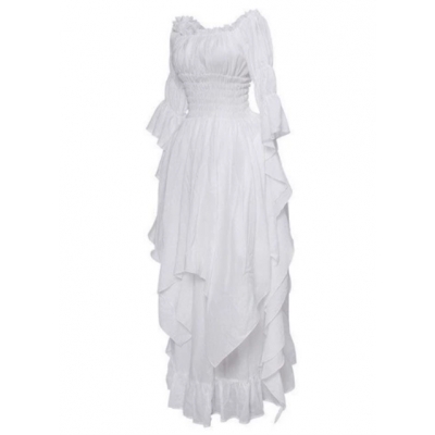 2025 Gorgeous Lace Trumpet Sleeve One-Shoulder Retro Gothic Dress Cosplay Prom Princess Dress