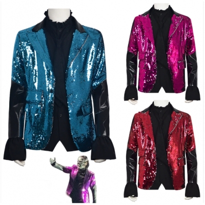 Ghosts band cosplay costume, Western-style Halloween party outfit, sequined stage performance clothing
