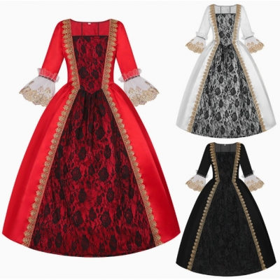 New European and American retro medieval Renaissance Victorian court dress for stage performance