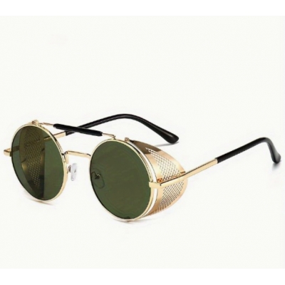 New European and American trendy sunglasses with UV protection and retro round frames
