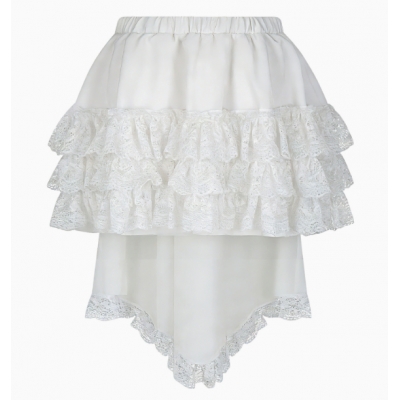 2026 New Gothic Women's Dark Lace Irregular Short Skirt, Victorian Retro Punk Subculture Short Skirt