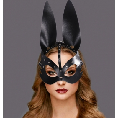 Punk Leather Bunny Mask for Proms, Halloween Carnivals, Animal Costumes and Props