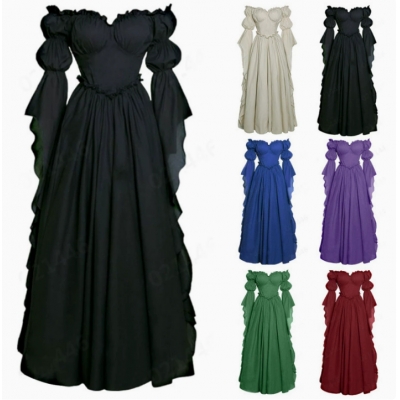 New medieval court dress, retro style, European and American stage performance long dress.