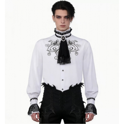 2026 New European and American Spring and Autumn Men's Renaissance Clothing Shirt Medieval Steampunk Gentleman's Top Innerwear