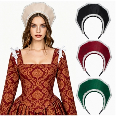 Victorian vintage women's headdress, Elizabeth Tudor crown, parade costume accessories, Anne Boleyn hat
