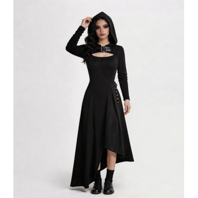 European and American medieval gothic dress, Halloween vampire cosplay, dark queen stage costume