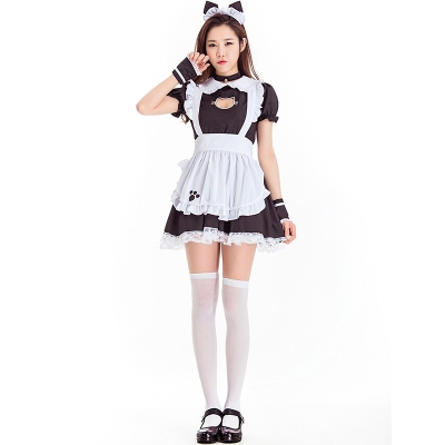 2019 new Halloween costumes stage costumes coffee waiter uniforms cute kittens