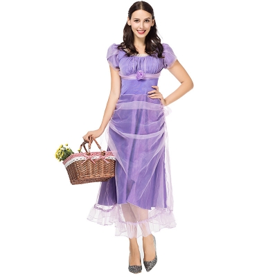 2019 new real shot fairy tale stage performance costumes movie role-playing COS clothing purple princess dress