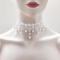 New retro fashion bride jewelry white lace hanging pearl necklace clavicle chain