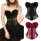 European and American style mesh court corset, breathable, tight-fitting, waist-cinching, women's bust-supporting, body-shaping top.