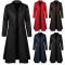 Halloween Amazon European and American style men's overcoat, solid color, fashionable steampunk retro men's uniform, stand-up collar clothing