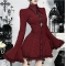 Dark plaid shirt dress, 2025 new gothic style music festival punk dress outfit.