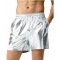 2025 European and American men's bright leather shorts men's casual three-color shorts men's beach casual pants