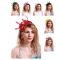 European and American new bridal headband imitation linen material party dance hat Jockey Club retro feather hair accessories