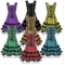 Gothic style cross tie slim lace dress short medieval role play costume