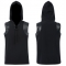 Punk rock style men's clothing tattered decadent patchwork sleeveless hooded t-shirt spring and summer nightclub bar vest vest