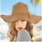 Fashion large brim hat for women large head circumference straw hat fisherman hat for women summer sun protection sun hat beach hat summer