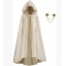 Halloween European and American retro pastoral ribbon edge hooded cloak lace-up cape anime costume role-playing clothing