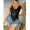 European and American AliExpress cross-border women's clothing new sexy backless metal chain tube top sequin suspenders...