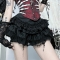 Dark cross lace pumpkin skirt pants 2025 new Gothic style slim hot girl shorts women