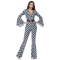 80s retro-style diamond-patterned disco costume/outfit for Halloween and hippie-themed parties