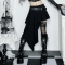 Dark-themed irregular midi skirt, 2026 new gothic style high-waisted slim fit niche sexy short skirt for women.