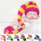 Handmade baby hat wool knit long tail baby Christmas hat