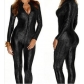 M-XL,Club DS suit Female pole dance conjoined furs Snake skin tight uniform zipper temptation