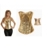 Sexy Women Lace up Shining Golden Corset Bustier Lingerie Overbust