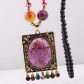 Ethnic Bohemian glass long necklace sweater chain pendant