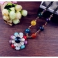 Ethnic Bohemian glass long necklace sweater chain pendant
