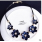 Crystal Flower Pendant Women's Korean short paragraph clavicle simple chain in Europe and America
