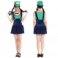 Red and green plumber Mario game Super Mario cartoon clothing suits