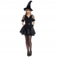 2016 new short black witch Halloween witch dress clothes