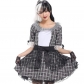 Classic black and white plaid dress maid uniforms zombie clown suit Halloween costume party