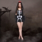 Halloween Costume Party role playing uniforms female skeleton ghost bride vampire queen witch, skirt + headwear